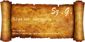 Szatler Gergely névjegykártya